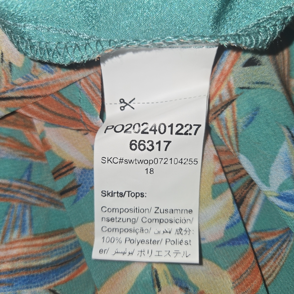 Floral Wrap Maxi Skirt and Tie Front Top, Built-In Shorts NWT - Picture 6 of 6